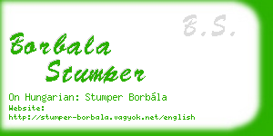 borbala stumper business card